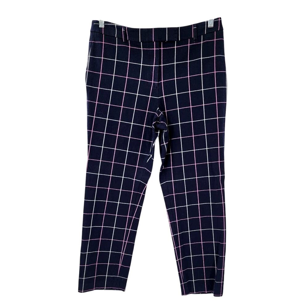TALBOTS Purple Plaid Pants Womens 12 Classic School Teacher Preppy